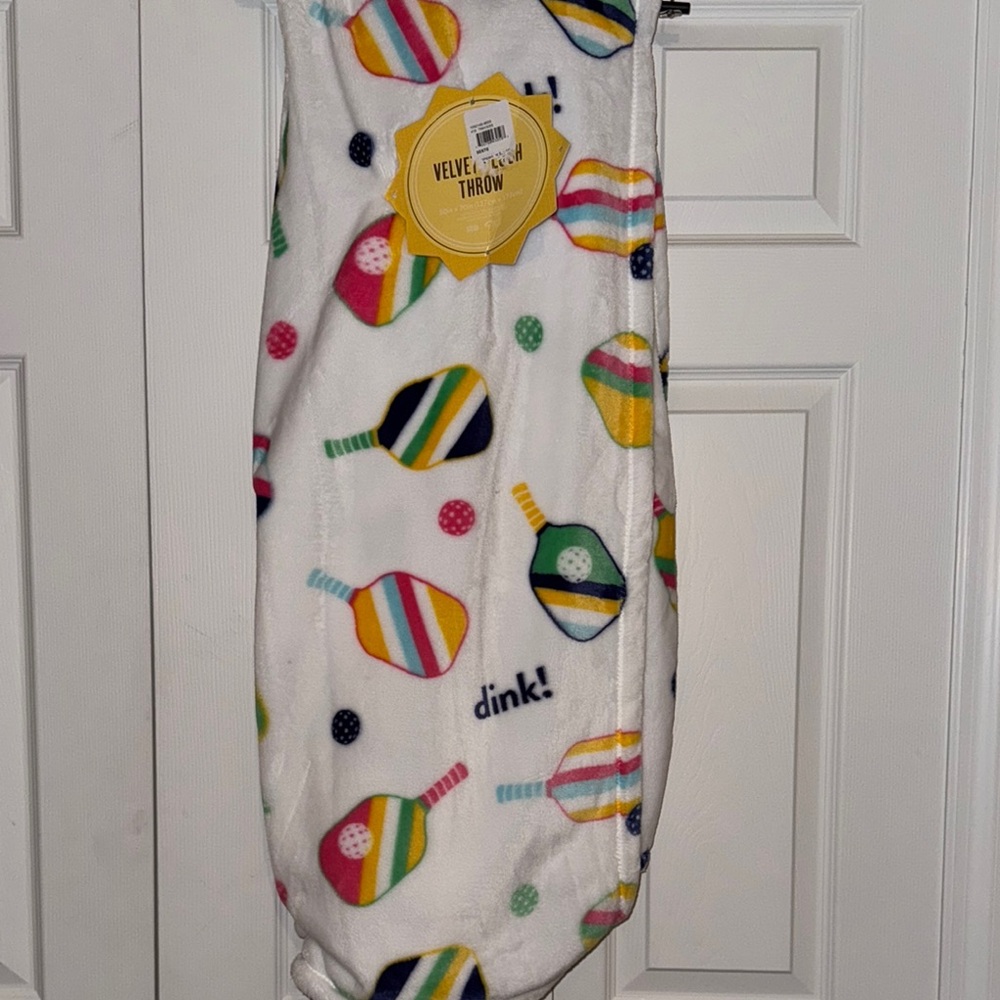 Colorful Pickleball Theme Throw, NEW